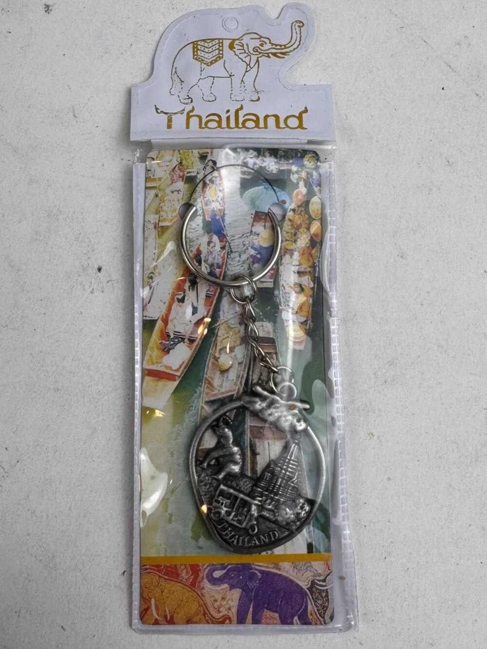 Thailand Souvenir Metal Keychain Tuk Tuk Elephant Temple Charm